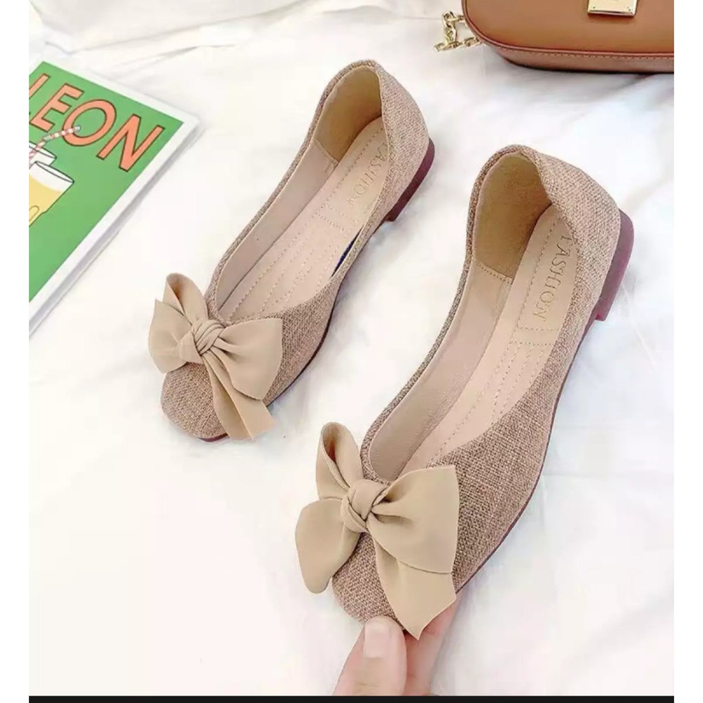 FREE SHIP Giày búp bê dạ đế bệt thắt nơ mẫu mới cực xinh