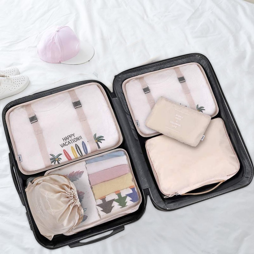 Set 9 Túi Đựng Đồ Dùng Chống Thấm Nước Sức Chứa Lớn Tiện Dụng Mang Theo Du Lịch