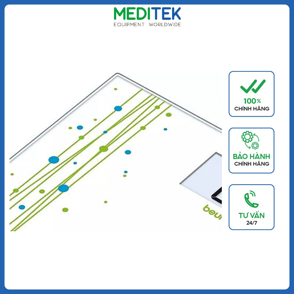 Cân điện tử mặt kính Beurer GS201, Chính hãng của Đức, Bảo hành 24 tháng