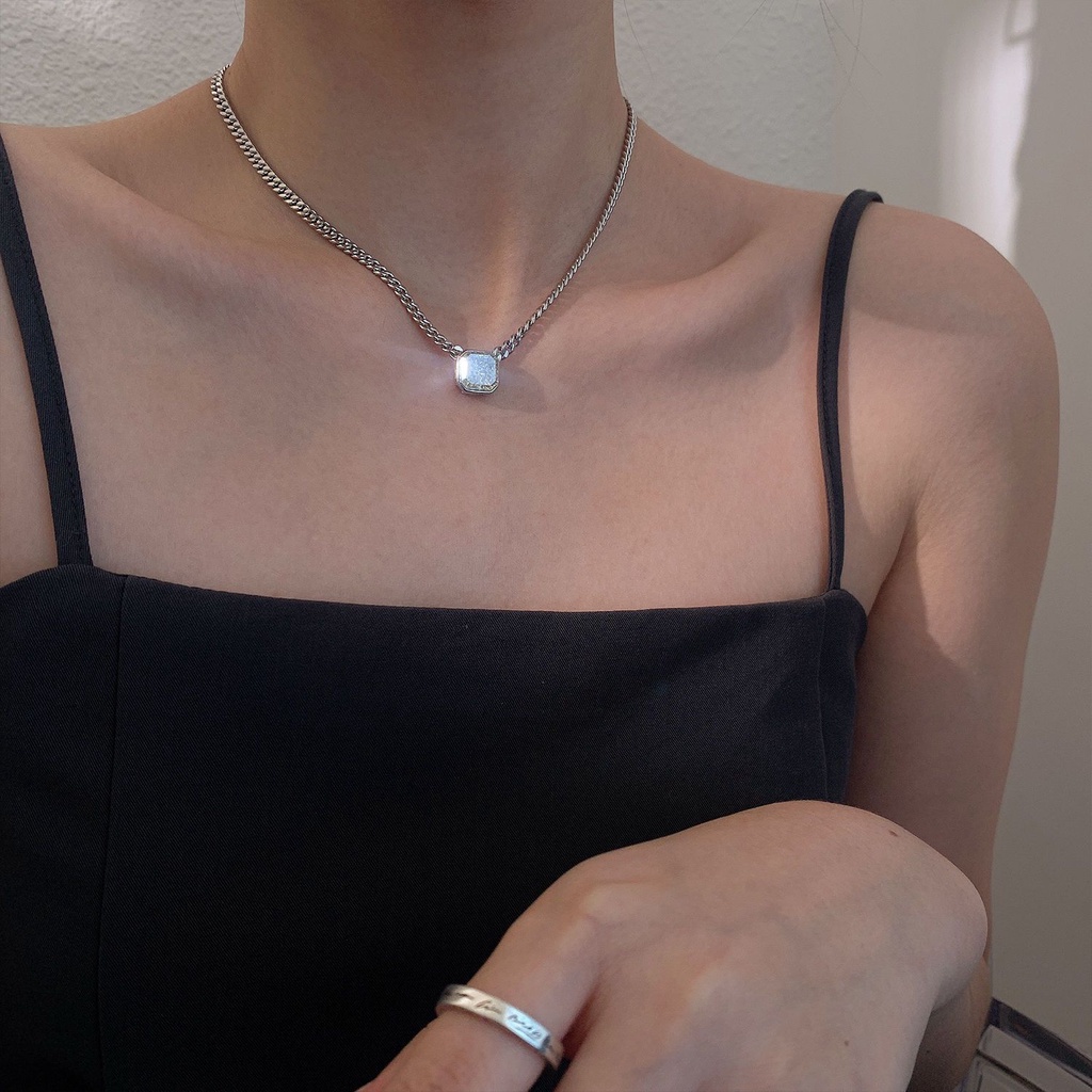 Vòng cổ Mạ Bạc 925 Đính Đá Zircon Sang Trọng Thời Trang 2022 Cho Nữ