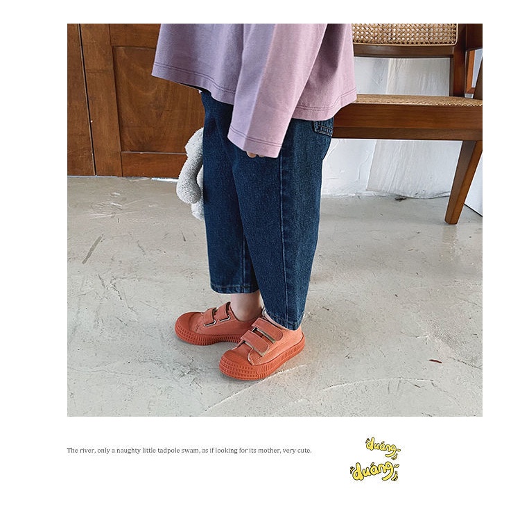 [Babycat] Hàng Có Sẵn Quần Jean Ống Rộng Dài Đến Mắt Cá Chân Phong Cách Nhật Bản Hàn Quốc Mùa Xuân Thu Cho Bé Gái