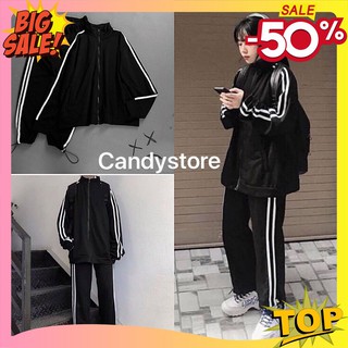 [Set] Đồ nữ 🦋 Đồ Bộ Kẻ Sọc Thể Thao Unisex Đồ Dài Tay Dáng Rộng Nam Nữ mặc được đi tập đi chơi đi học chất vải loại 1