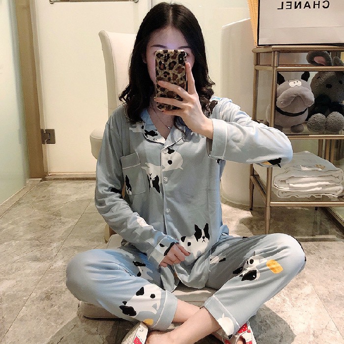 Bộ pyjama dài tay mặc thu đông cho nữ 0608BP