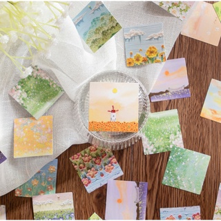 Set 50 miếng postcard, trang trí bầu trời, hoa mộng mơ