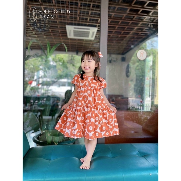 Đầm kate tay phồng. D2179