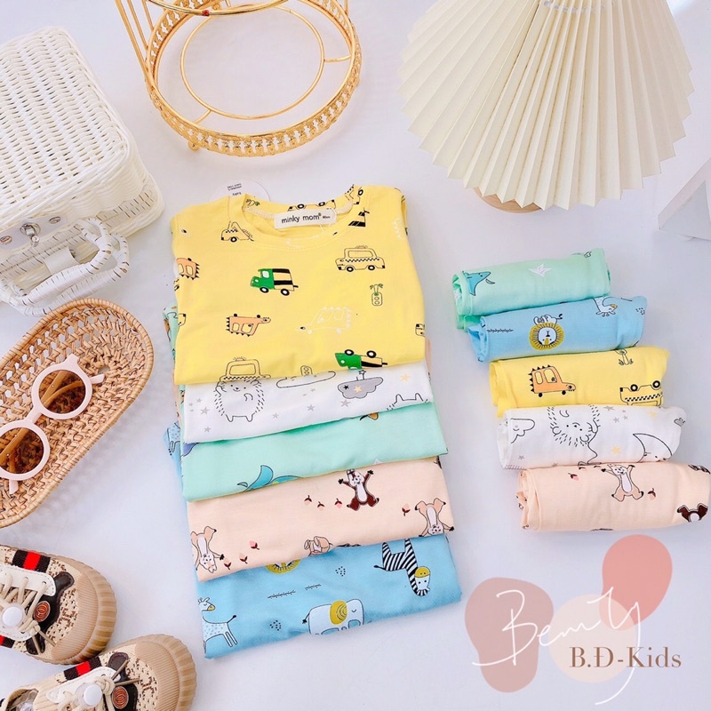 Bộ minky mom dài tay cho bé ❤️ freeship ❤️ bộ thun lạnh bé trai bé gái, đồ ngủ cho bé