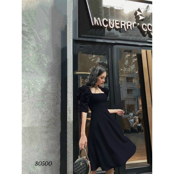 Đầm cổ vuông tay rút Bigsize 55kg Đến 100kg (L/XL/XXL)