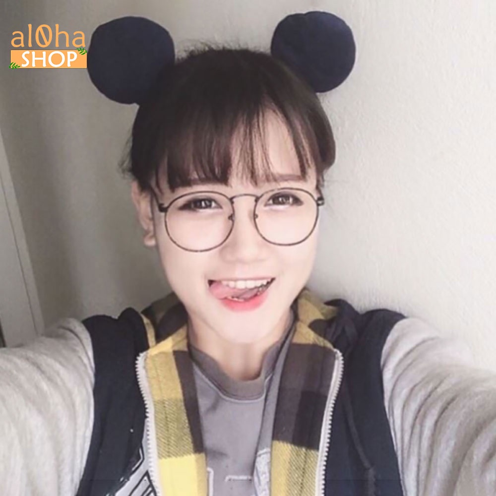 Mắt kính thời trang chống bụi gọng sắt tròn K024 nobita unisex nam nữ - al0ha Shop