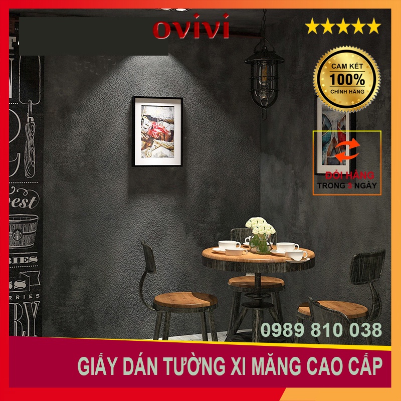 Giấy dán tường Giả Xi Măng bê tông nhám Siêu Dày Đẹp không sẵn keo khổ 53cm dán phòng ngủ, sudio, góc chụp ảnh đẹp