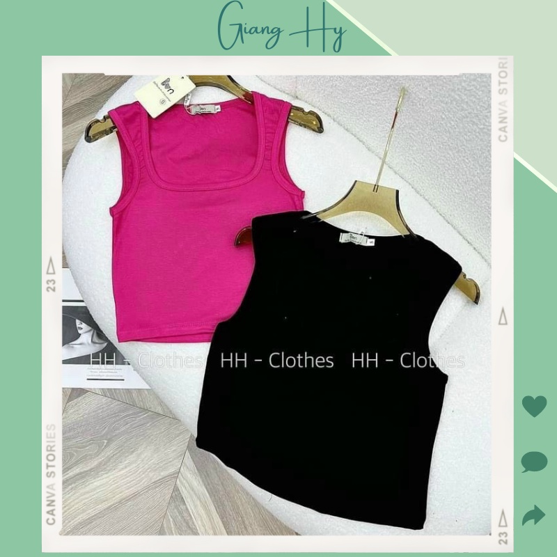Áo 2 dây bản to nữ croptop đẹp SET 2 ÁO CỔ U