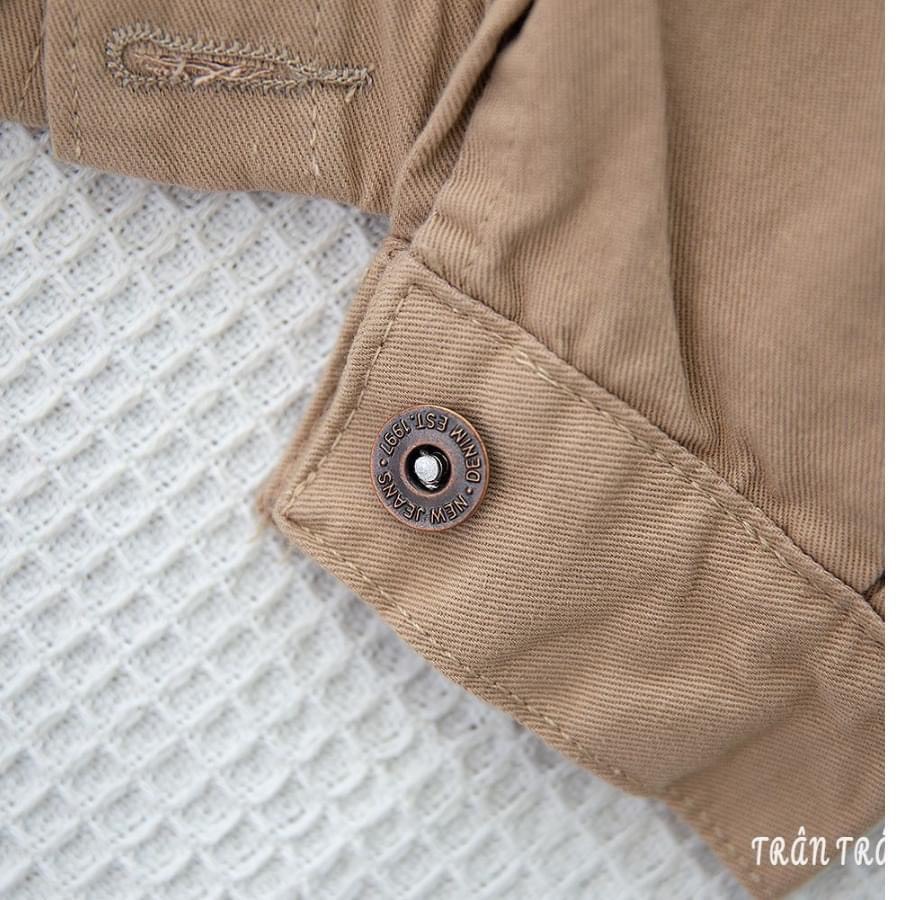 Áo kaki jean nữ-Hot trend bo chun crop siêu xinh Saigonmen