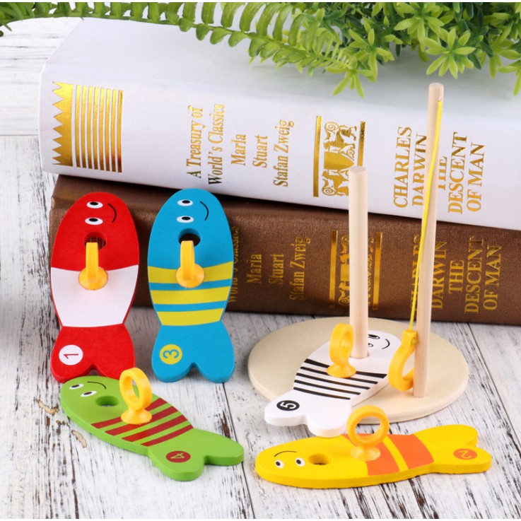 Bộ đồ chơi gỗ xâu cá cho bé tập kỹ năng cơ bản