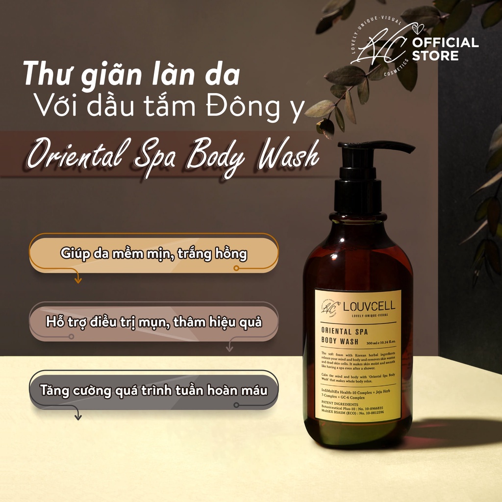 Sữa tắm thảo dược thư giãn làm sạch da Louv Cell Oriental Spa Body Wash 300 ml