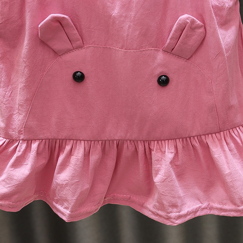 Váy, đầm bé gái mùa hè chất cotton hoạt tiết THỎ dễ thương cho bé từ 1-3 tuổi QATE11