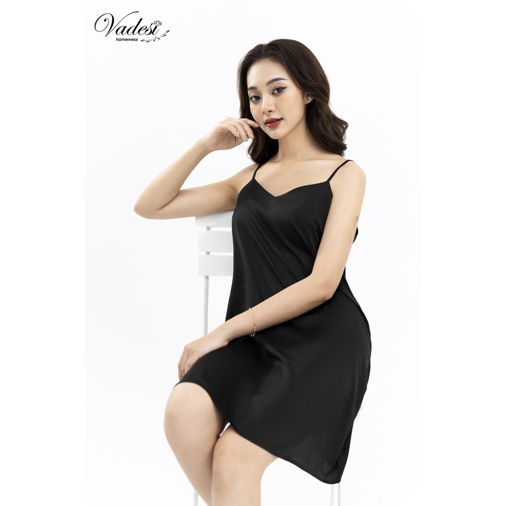 Váy Ngủ Hai Dây Sexy Gợi Cảm VADESI Lụa Satin Cao Cấp Quyến Rũ Đầm Ngủ 2 Dây Mềm Mại Hiện Đại Phong Cách Nhật