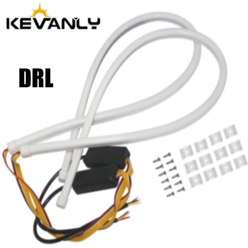 Bộ 2 Dải Đèn Led Kevanly Drl 30cm/45cm/60cm Trang Trí Đèn Pha Xe Hơi