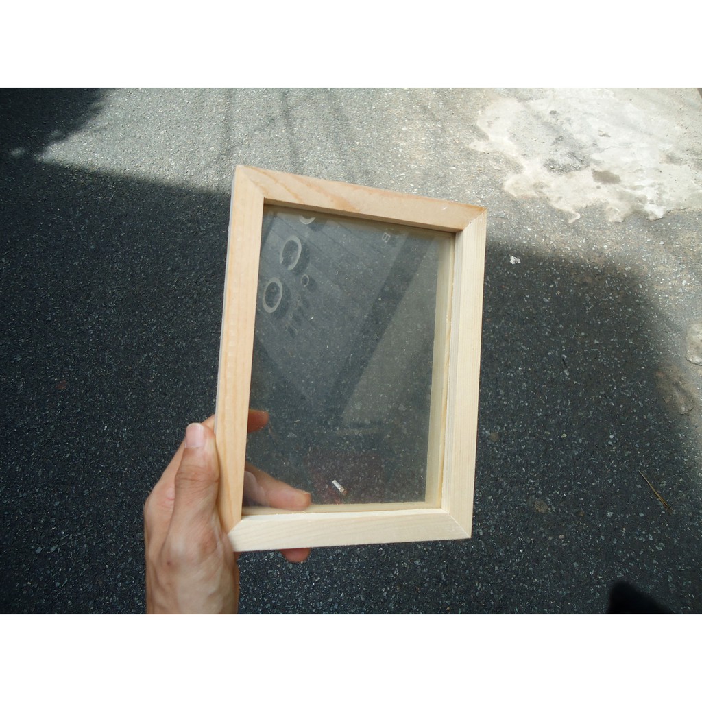 Khung ảnh gỗ 2 mặt kính - Size 13x18 cm - Khung hình gỗ thông mặt kính để bàn treo tường - Picture Frame
