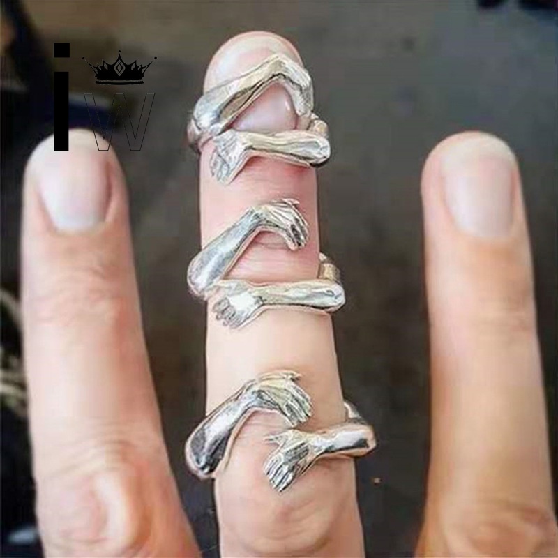 Nhẫn hợp kim màu bạc phong cách cá tính dành cho nữ
