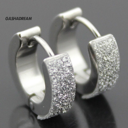 Đôi khuyên tai hình tròn bằng thép không gỉ thời trang dành cho nam nữ