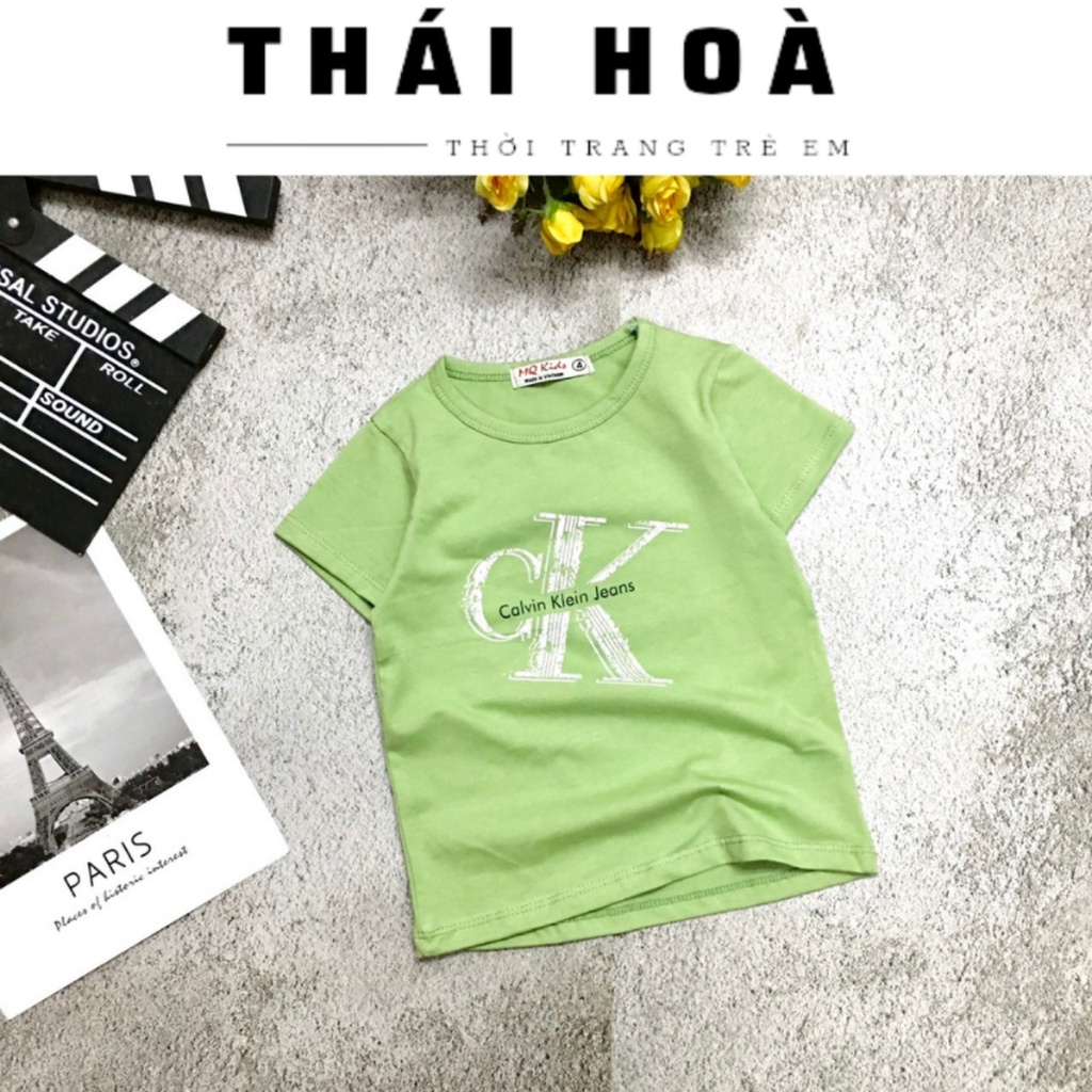 Áo thun cộc tay bé trai, bé gái siêu dễ thương từ 7-20kg chất liệu cotton 4 chiều mềm mịn