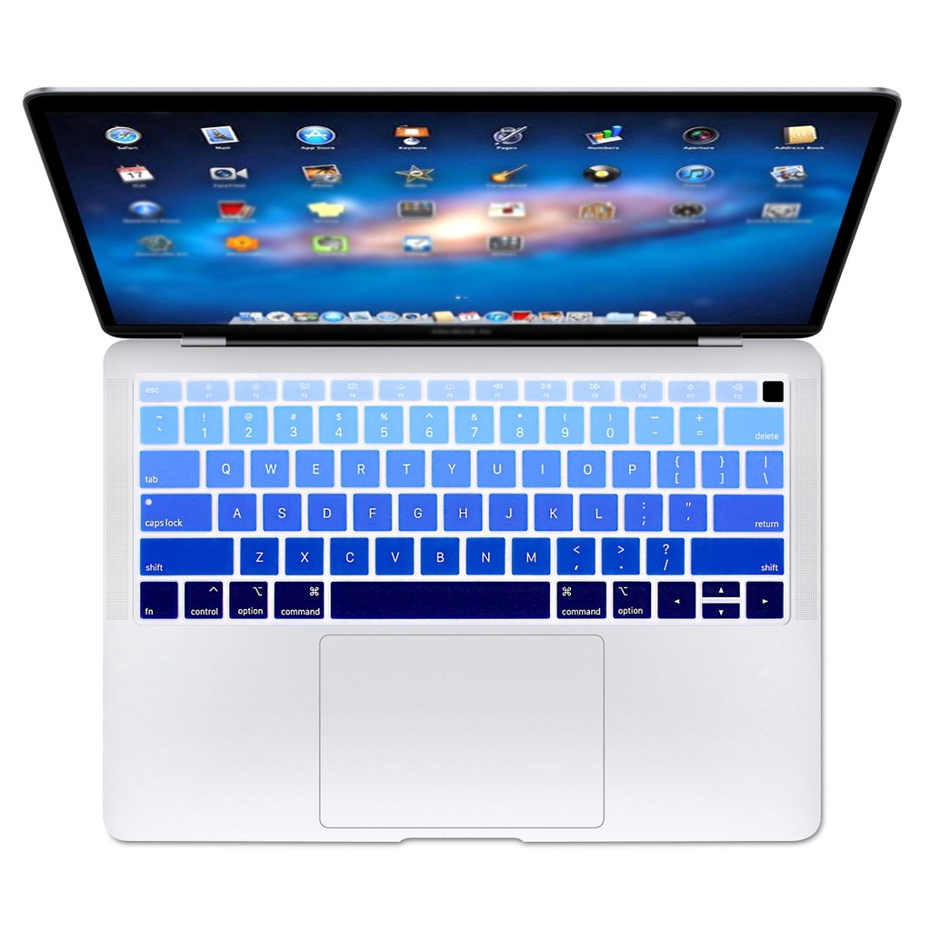 Miếng bọc bảo vệ bàn phím Macbook Air Pro Retina 11 12 13 15 A1932 A2159 A1466 A1706 bằng silicon màu gradient