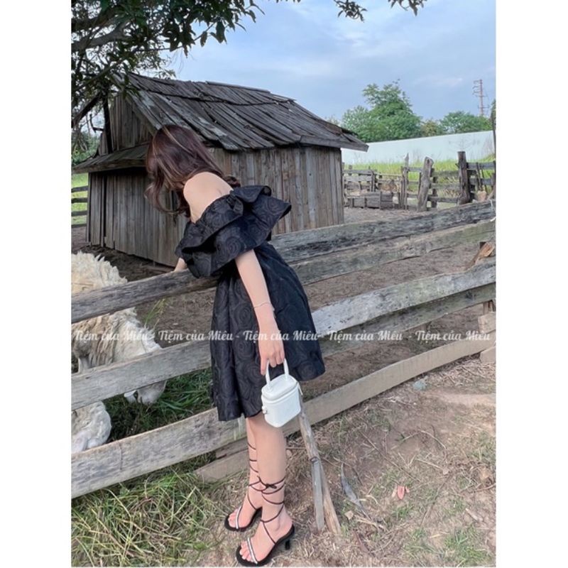 💢Váy trễ vai tơ hoa bánh bèo xinhh dã mannn🌸🌸🌸