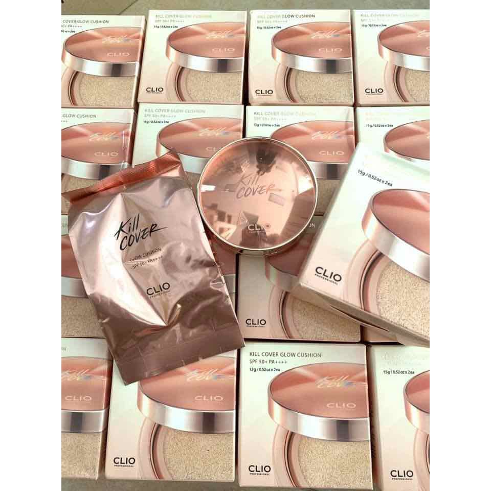 Phấn nước clio kill cover founwear glow glow fitting cushion 15g+ tặng kèm - ảnh sản phẩm 8