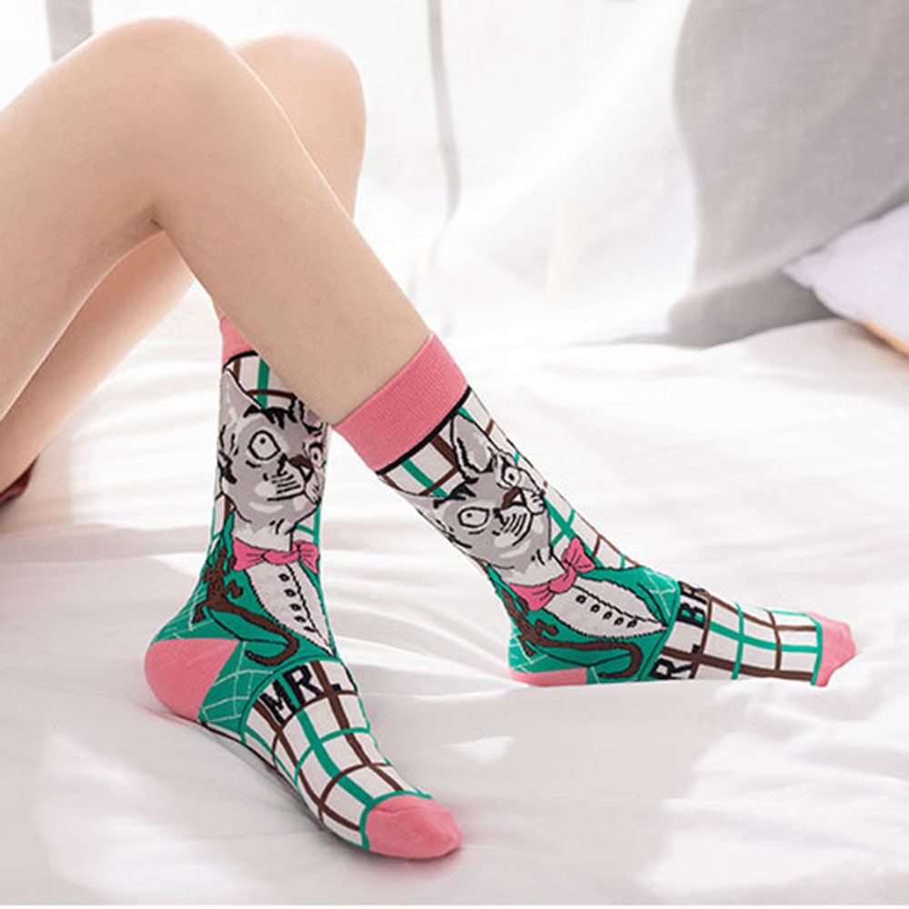 BACK2LIFE Women Socks Plaid Hosiery Female Middle Tube Socks Cotton Socks Streetwear Elastic Fashion Girls Sports Breathable Cartoon | BigBuy360 - bigbuy360.vn