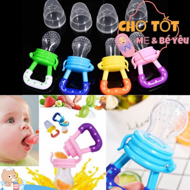 Túi Nhai Chống Hóc, Túi Nhai Ăn Dặm Cho Bé (Tặng kèm dây đeo và 1 núm nhai)