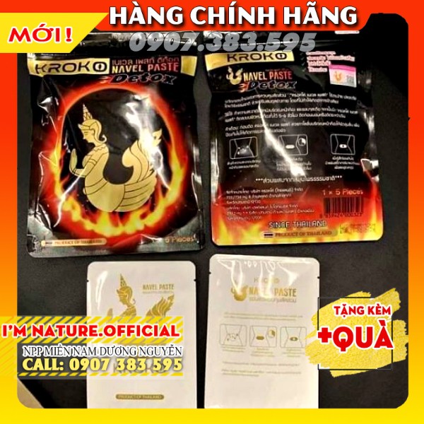 5 Miếng Dán Giảm Mỡ Bụng Cấp Tốc Kroko - Dán Tan Mỡ Bắp Tay Đùi Bụng Thái Lan Navel Paste