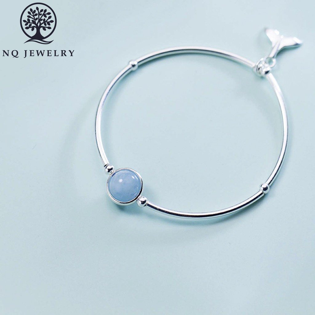 Lắc bạc phối hạt xanh biển - NQ Jewelry