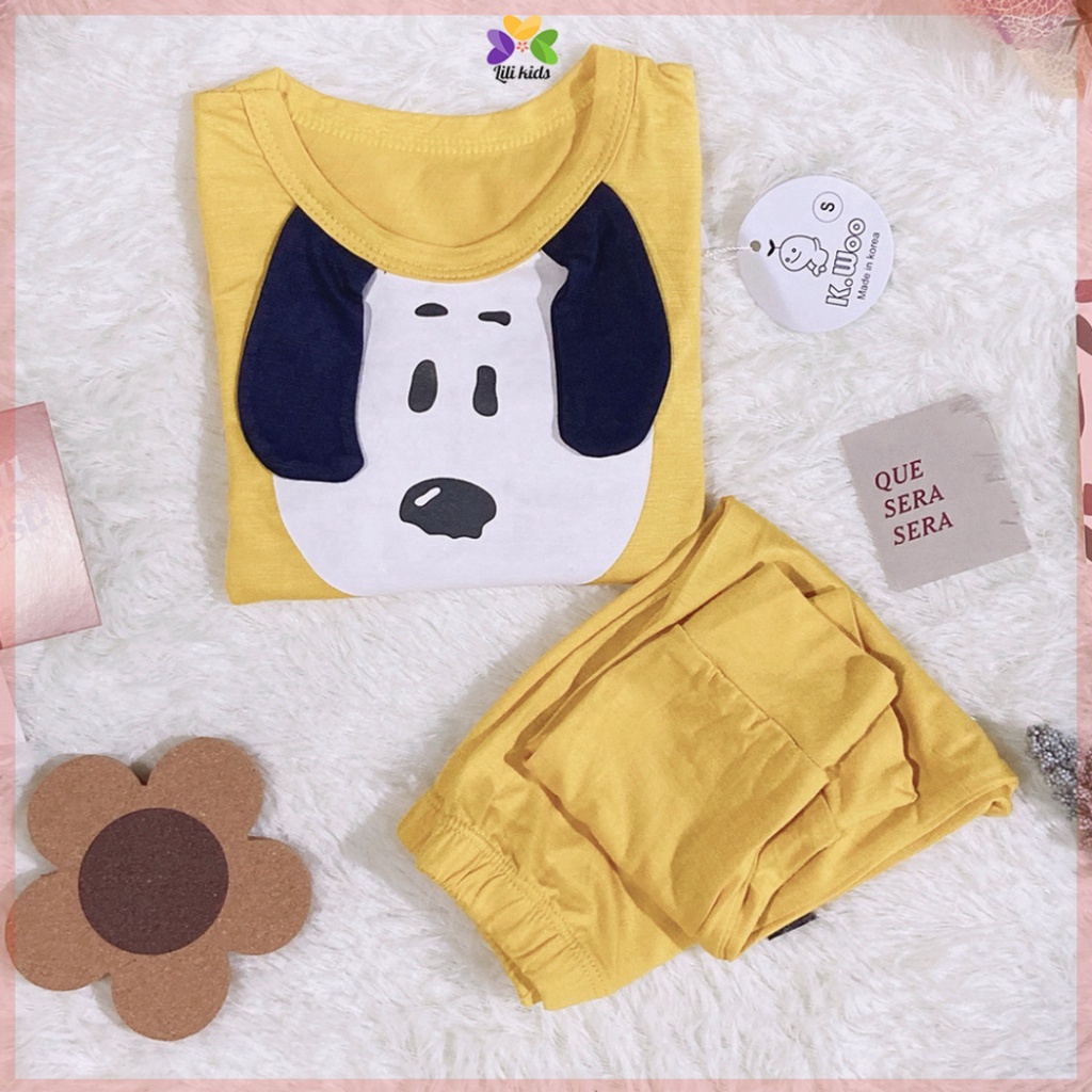 bộ dài tay cho bé gái và bé trai chất thun lạnh co dãn họa tiết đáng yêu cho bé từ 8-18kg LILIKIDS BDT05