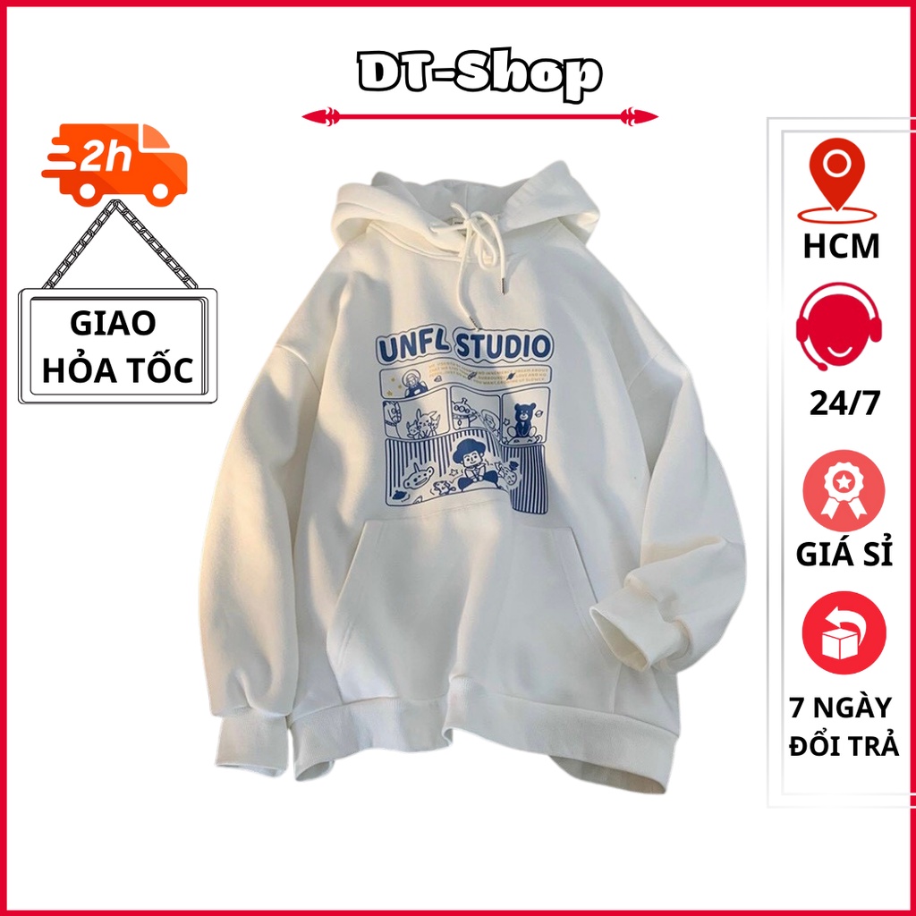 Áo hoodie STUDIO nam from rộng phong cách Hàn Quốc S0