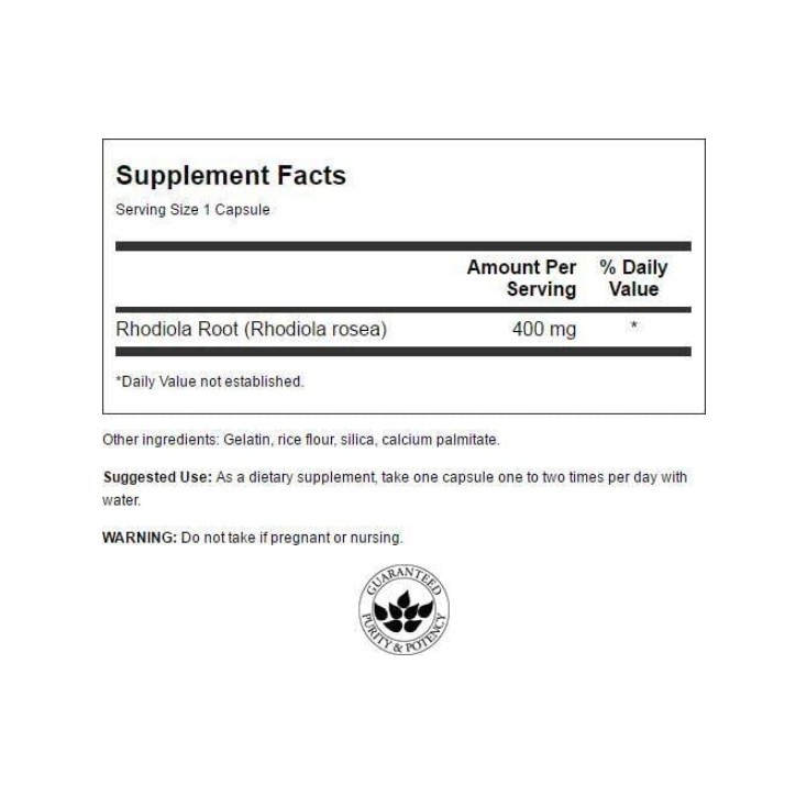 Viên Uống Tăng Cường Miễn Dịch Giảm Stress Swanson Full Spectrum Rhodiola Rosea Root 100 Viên