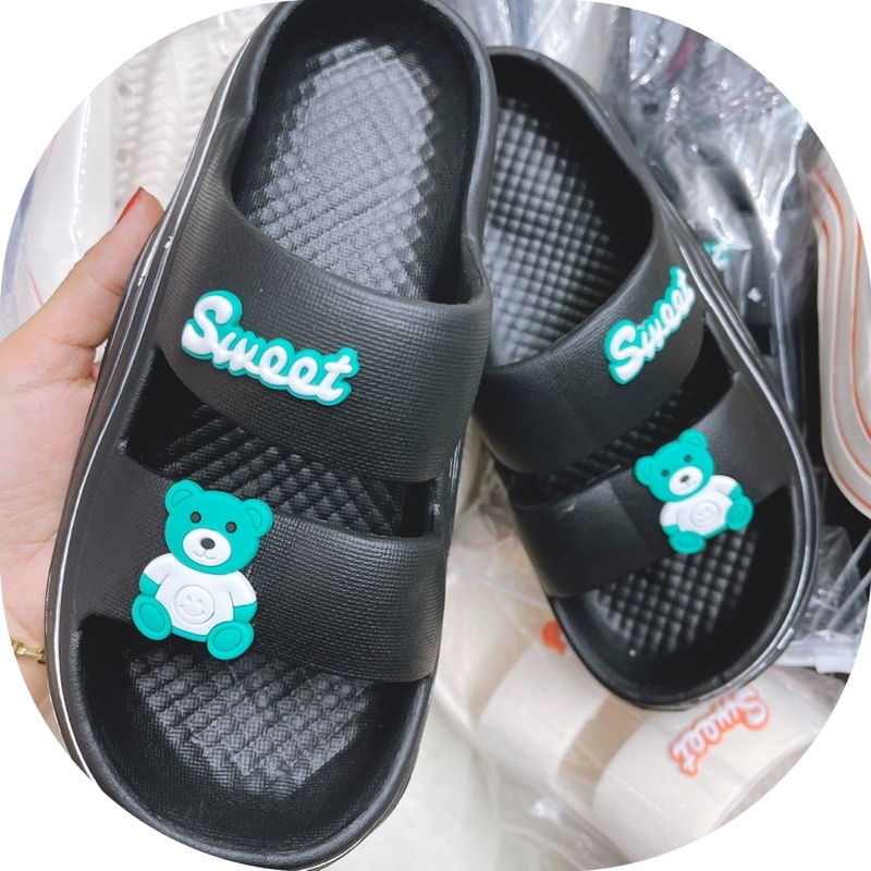 Dép bánh mì đế gợn sóng 2 quai tăng chiều cao 4cm tặng kèm sticker xinh xắn - DL168