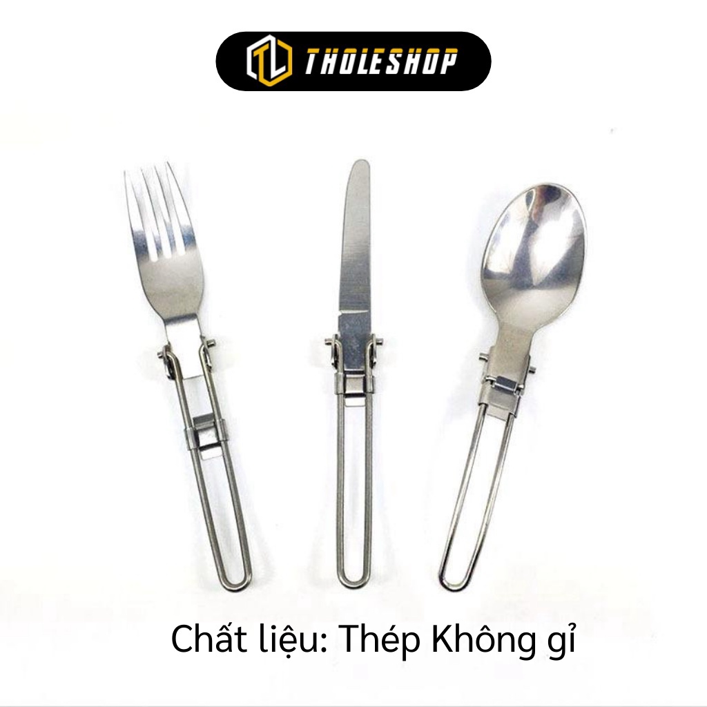 [SGD] Dao Ăn Bít Tết - Set 3 Món Dao, Muỗng, Nĩa Ăn BeefSteak Sáng Bóng, Có Thể Gấp Gọn 9001