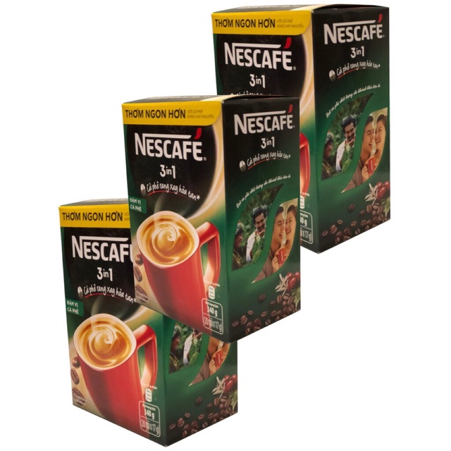 Nescafe 3in1 Đậm Vị Cà Phê ( Combo 3 hộp x 20 gói x 17g)