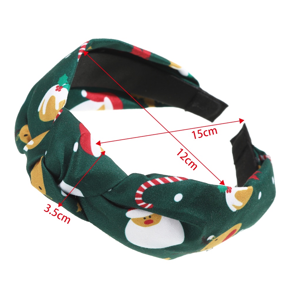 Haimeikang Băng Đô Cài Tóc Bản Rộng In Họa Tiết Giáng Sinh Thời Trang Cho Nữ