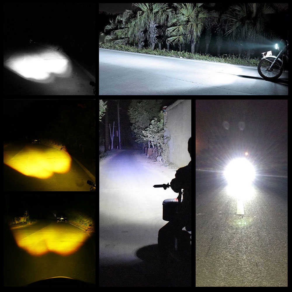 Set 1/ 2 đèn pha LED LYMOYO nhỏ gọn công suất lớn chuyên dụng cho xe mô tô