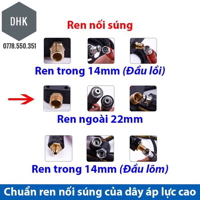 10m Dây xịt rửa, dây rửa xe lõi thép áp lực cao cấp