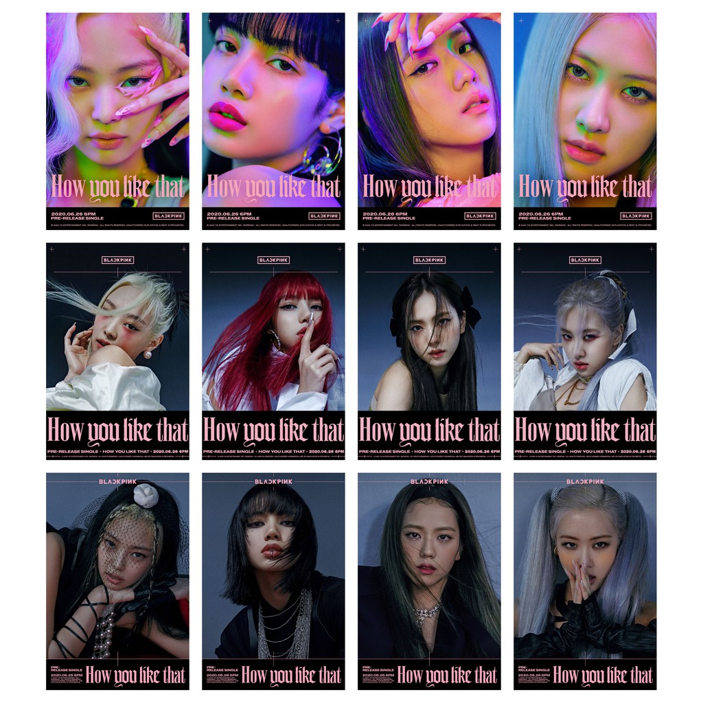 Bộ 12 poster A4 nhóm BLACKPINK bộ ảnh How You Like That