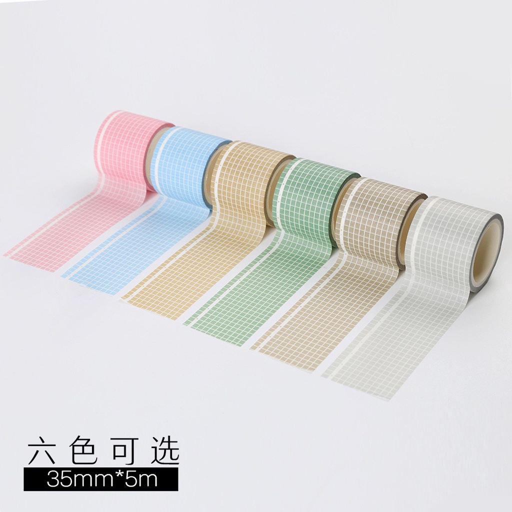 Cuộn washi tape caro khổ to dài 5m