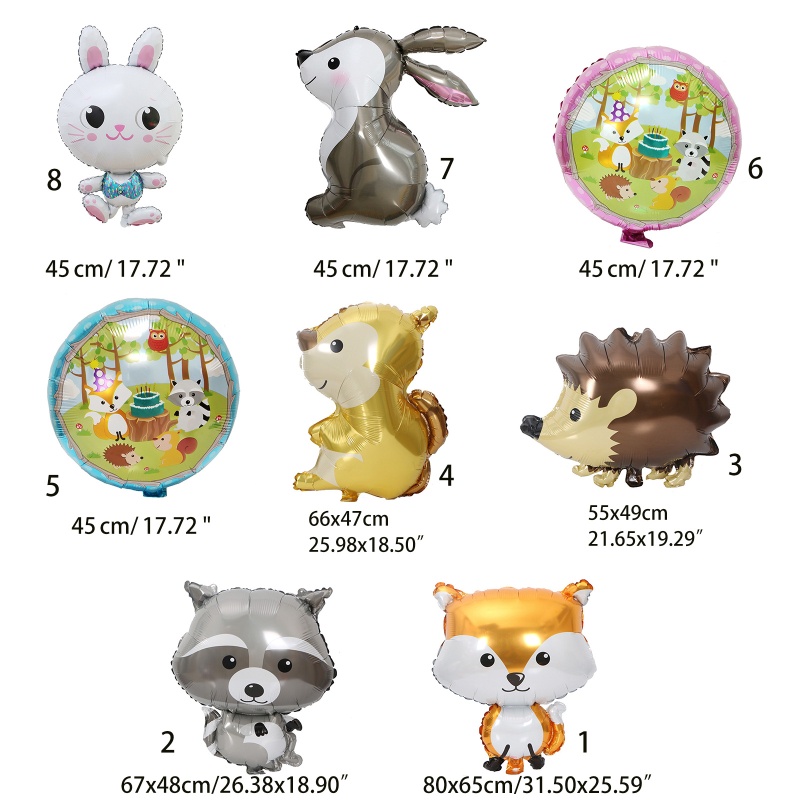 Bong bóng lá nhôm hình động vật dễ thương dùng trang trí tiệc sinh nhật cho bé