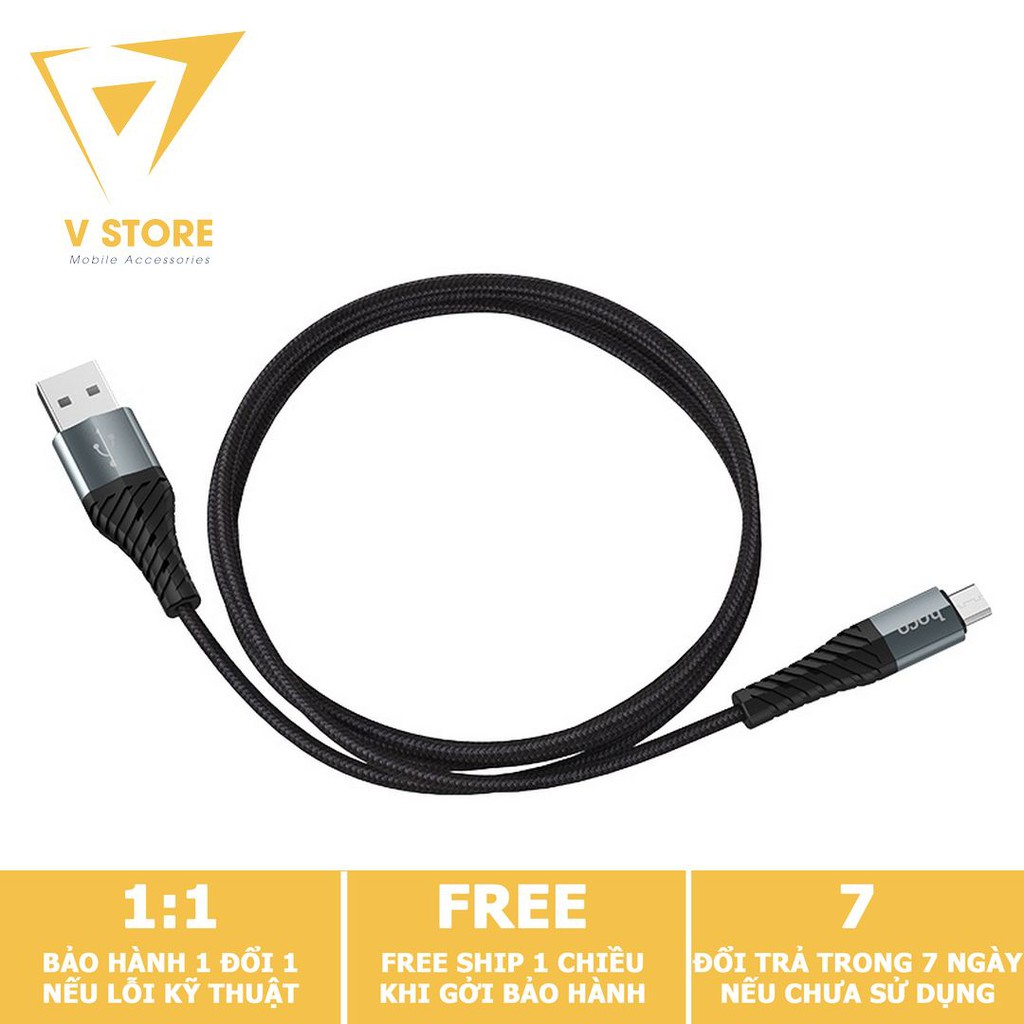 CÁP SẠC NHANH DÂY DÙ MICRO USB 2.4A HOCO X38 - DÀI 1.0M