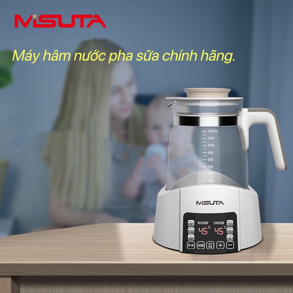 Máy đun hâm nước pha sữa thông minh giữ nhiệt Misuta chính hãng BH 12 tháng
