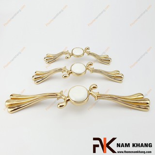 Tay Nắm Tủ Cổ Điển Sứ Trắng Vàng NK020L-TV ( Màu Trắng Vàng)