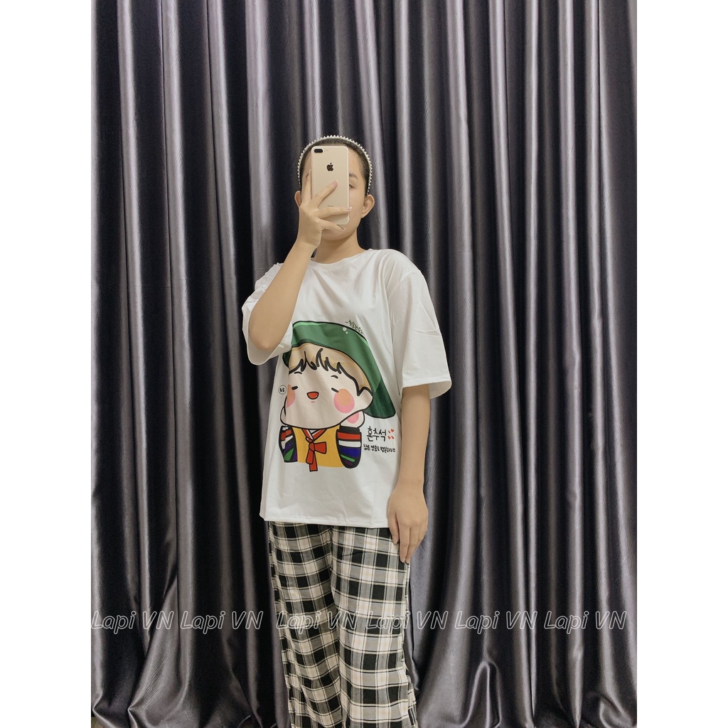 Đồ Bộ Mặc Nhà Unisex Lapi VN -Set Đồ Form Tay Lỡ Quần Lửng, Họa Tiết Đáng Yêu Phù Hợp Cho Nam Nữ