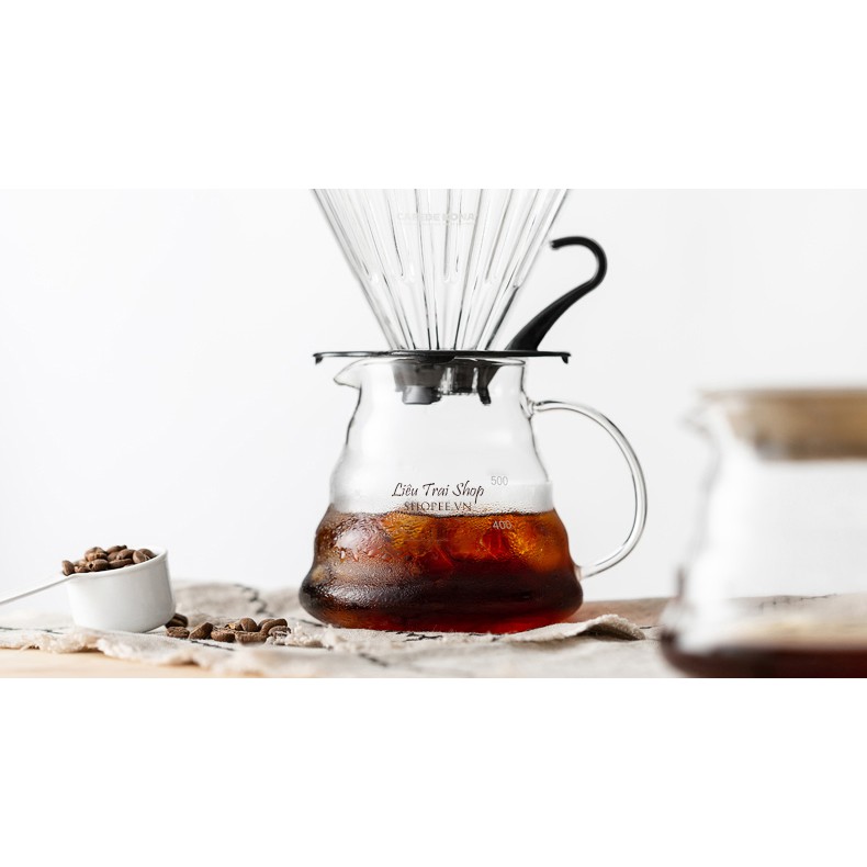 Bình lắc cafe cà phê có ngấn thuỷ tinh bình mây bình pour over bình pha chế bình lắc