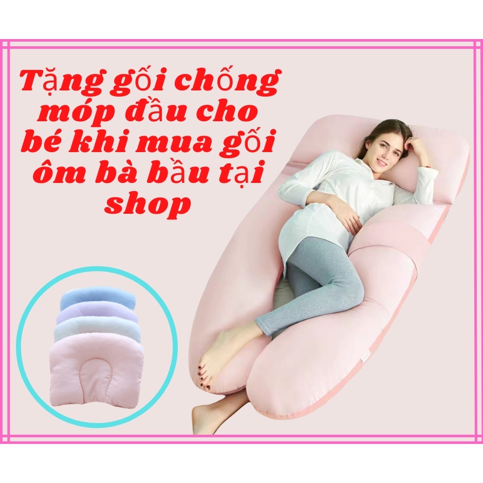 Gối ôm chữ u TẶNG GỐI CHỐNG MÓP ĐẦU CHO BÉ (THÁO RỜI TIỆN LỢI) CAO CẤP
