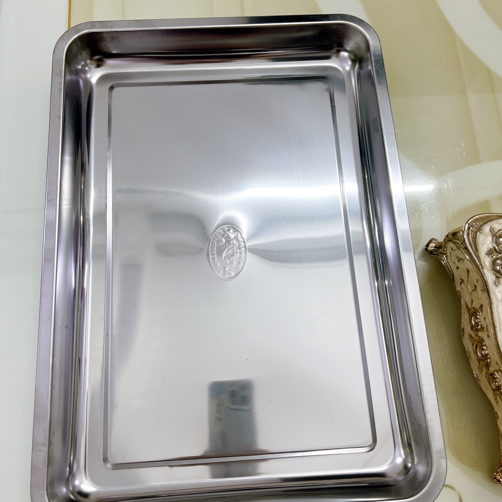 Khay inox chữ nhật sâu nhiều size - mâm inox chữ nhật sâu đủ size loại tốt - mâm cherry sâu size lớn